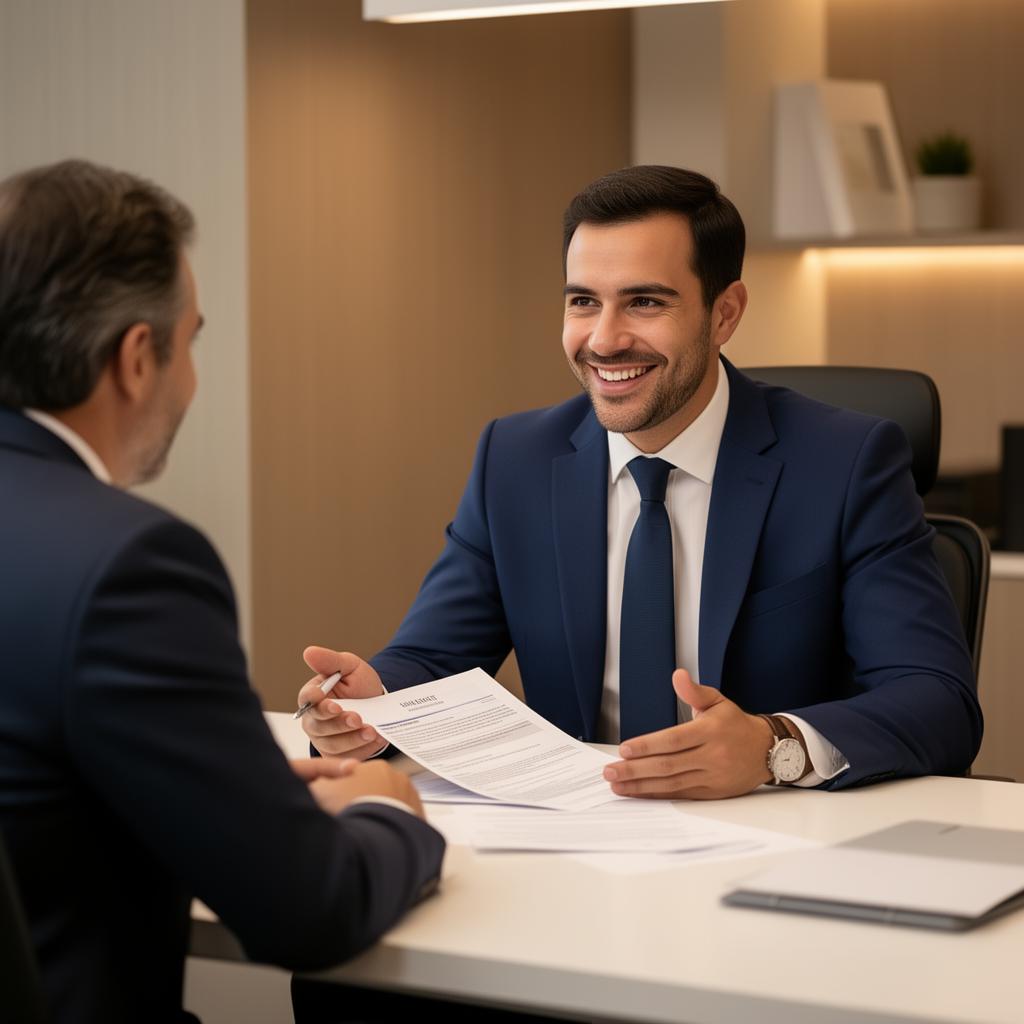 Asesor atendiendo a un cliente